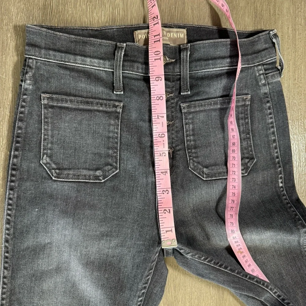J. Crew Point Sur Denim Jeans Black Button Fly Bootcut Square Pockets 26